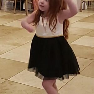 Elegant Black and White Dress for Kids
